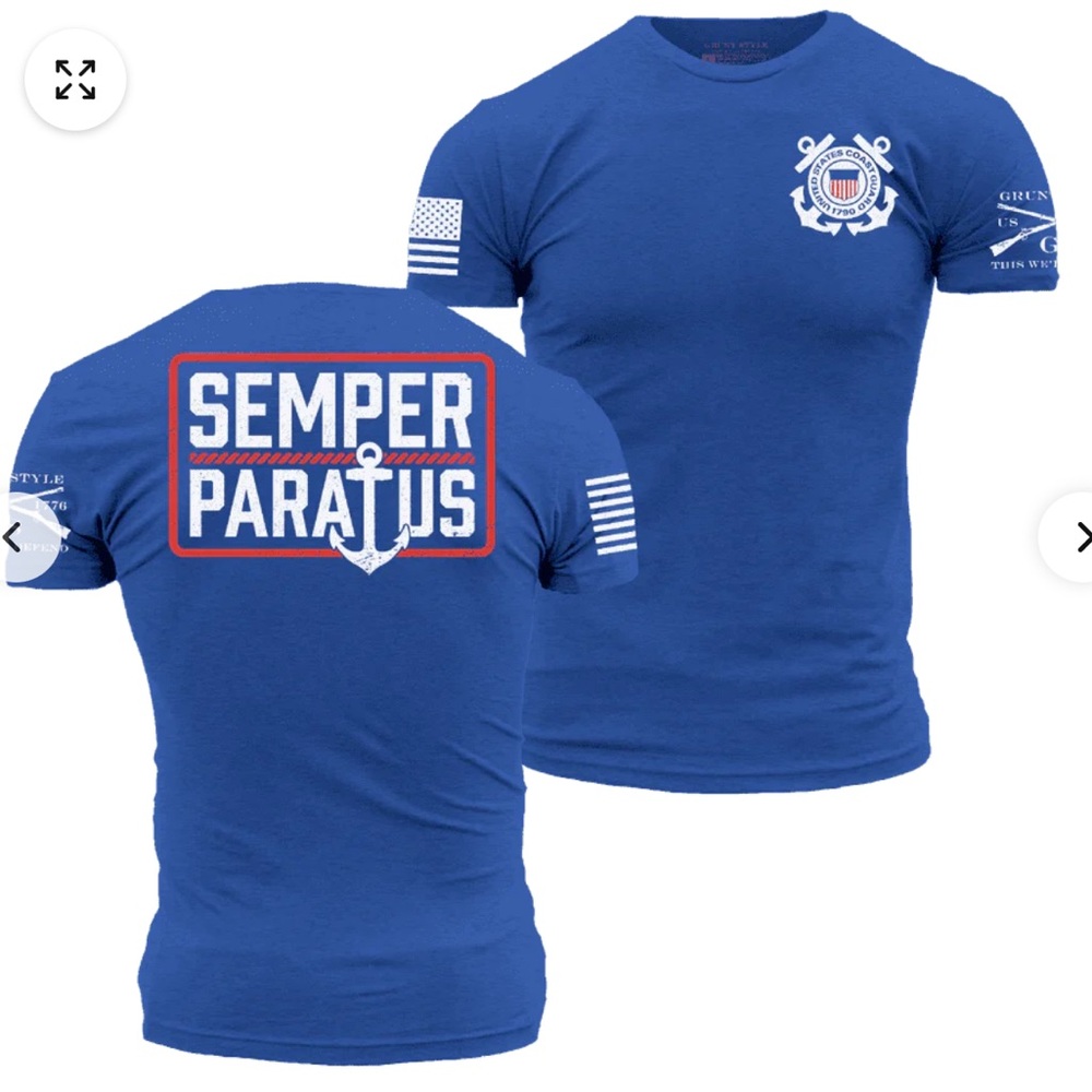 Grunt Style USCG - SEMPER PARATUS T-SHIRT - ROYAL XL New With Tags‎